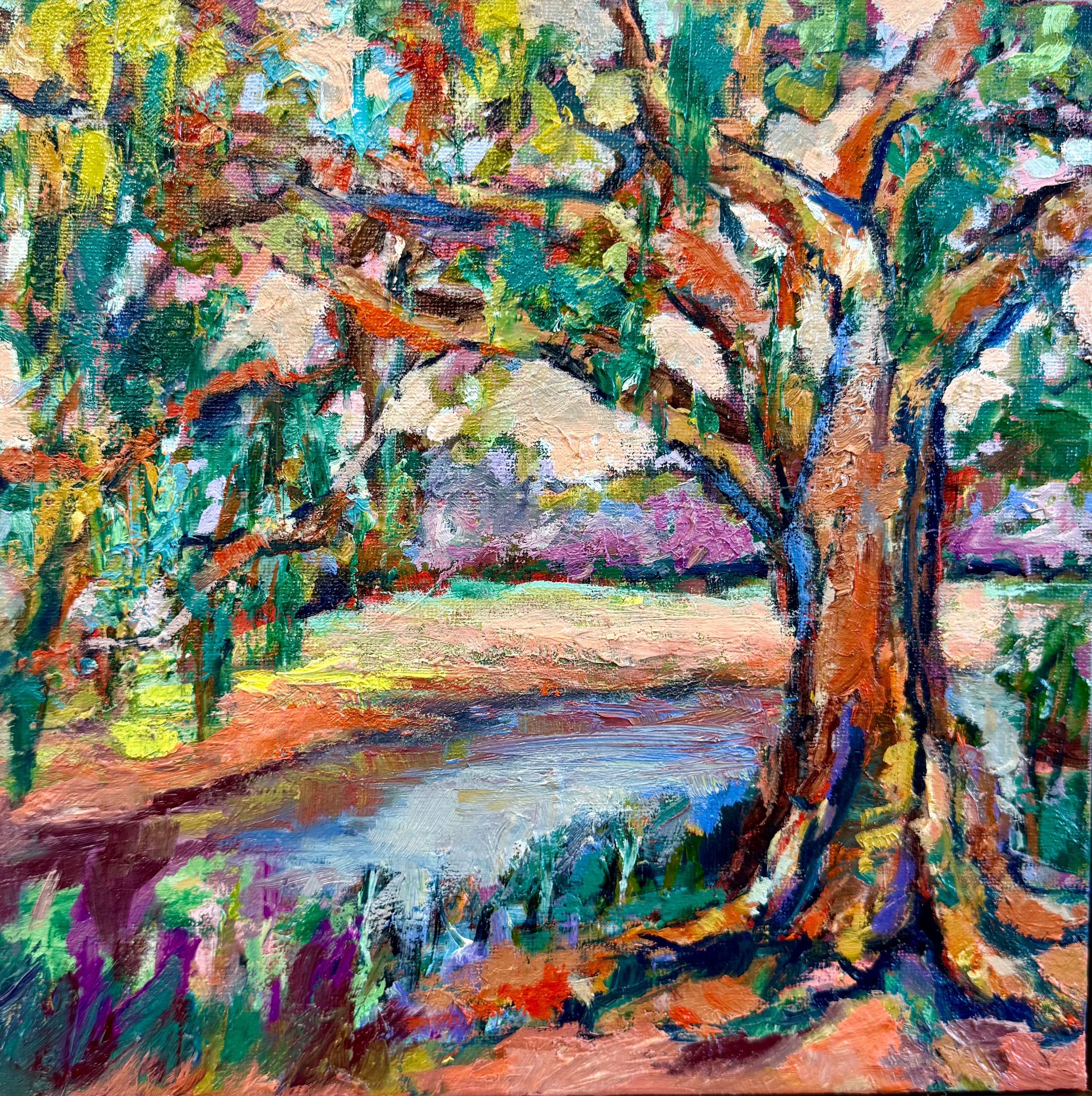 Along the river bank